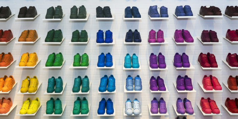 multi-coloured shoes